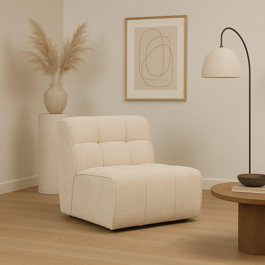 LABEL51 Bank Valentino - Naturel - Elite - 1,5-Zits Zonder Arm